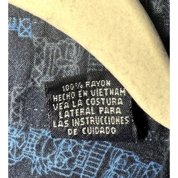 PURITAN XL MENS HAWAIIAN BUTTON UP BLUE SHIRT - Picture 6 of 10